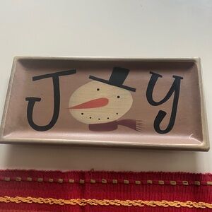 Vintage Signed Michelle J Kildow Heart side Collection Christmas Wood Tray